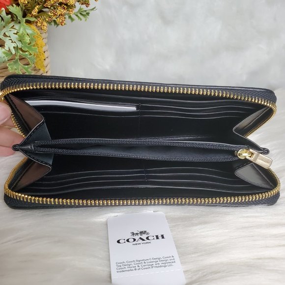 COACH ACCORDION ZIP WALLET IN SIGNATURE CANVAS - Picture 4 of 5